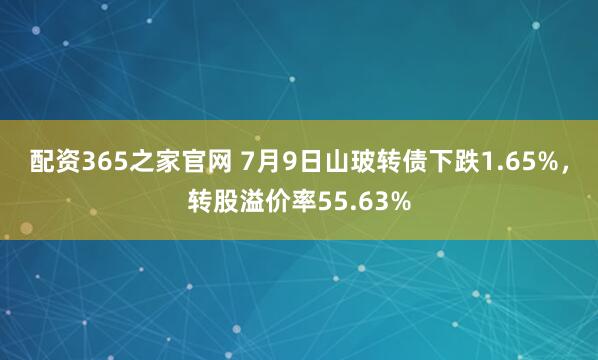 配资365之家官网 7月9日山玻转债下跌1.65%，转股溢价率55.63%