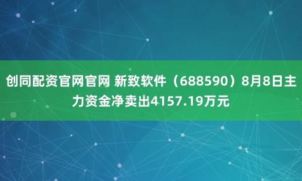 创同配资官网官网 新致软件（688590）8月8日主力资金净卖出4157.19万元